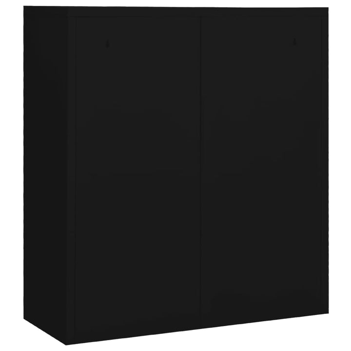 kontorskab 90x40x102 cm stål sort