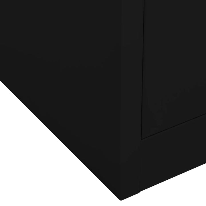 kontorskab 90x40x102 cm stål sort