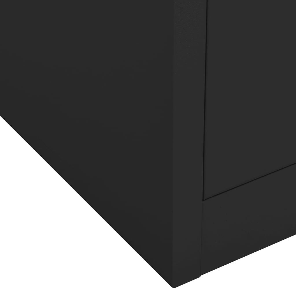kontorskab 90x40x102 cm stål antracitgrå