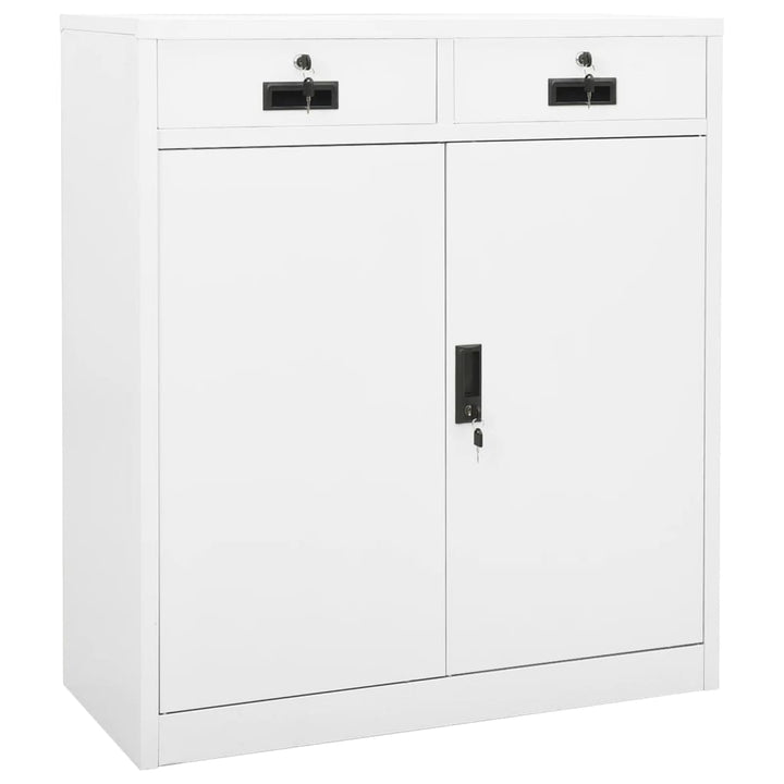 kontorskab 90x40x102 cm stål hvid