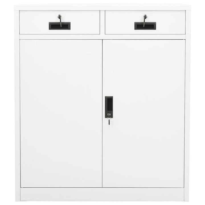 kontorskab 90x40x102 cm stål hvid