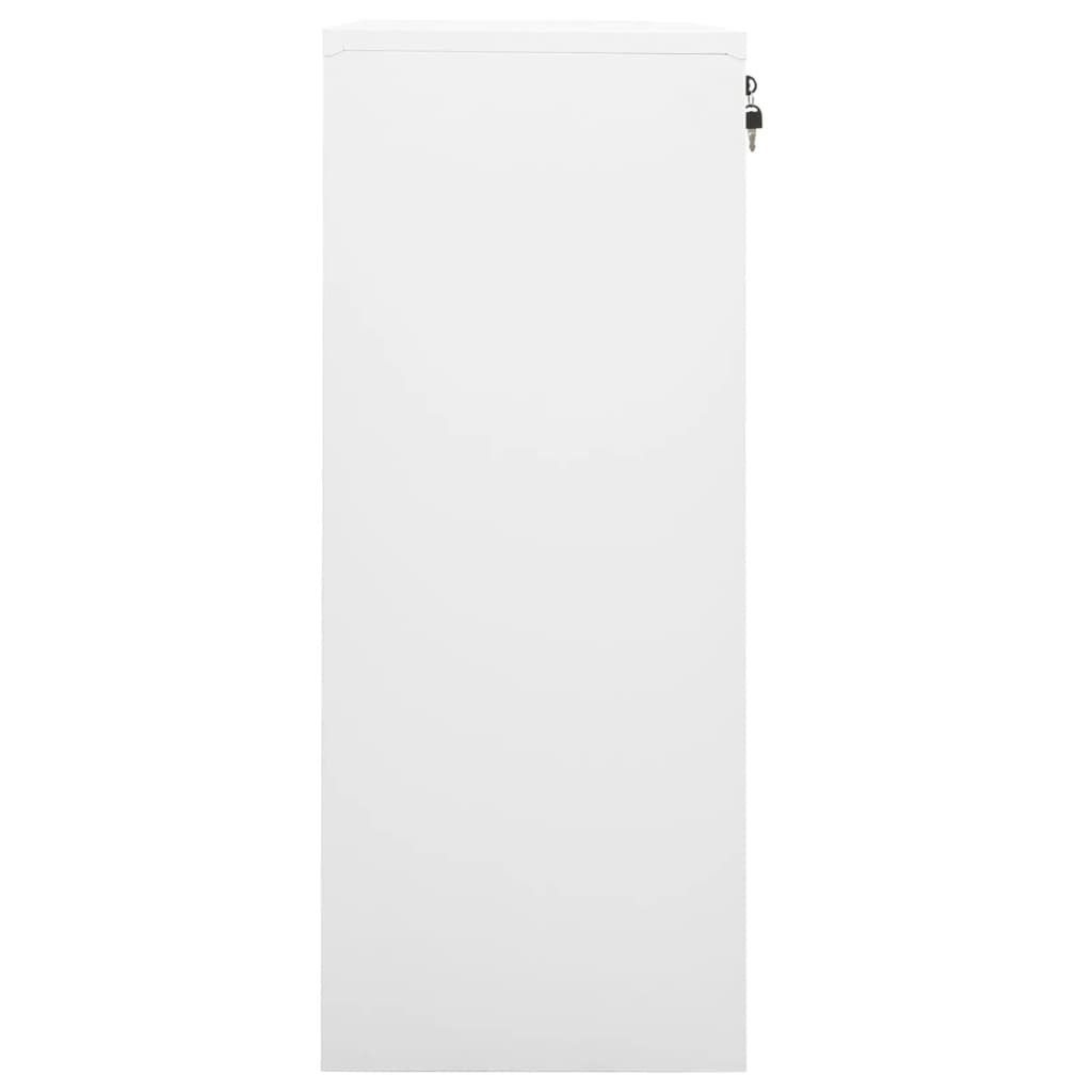 kontorskab 90x40x102 cm stål hvid
