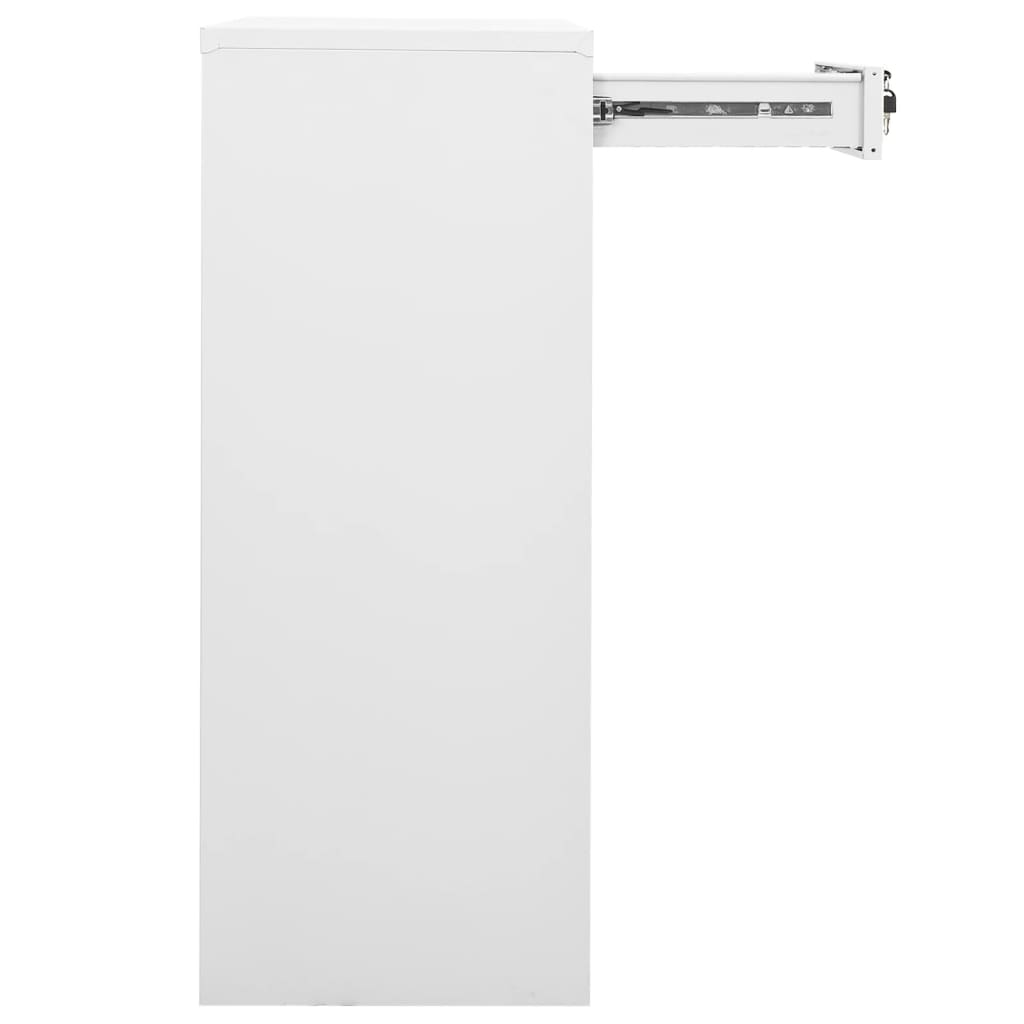 kontorskab 90x40x102 cm stål hvid