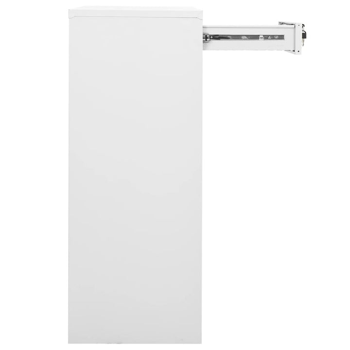 kontorskab 90x40x102 cm stål hvid