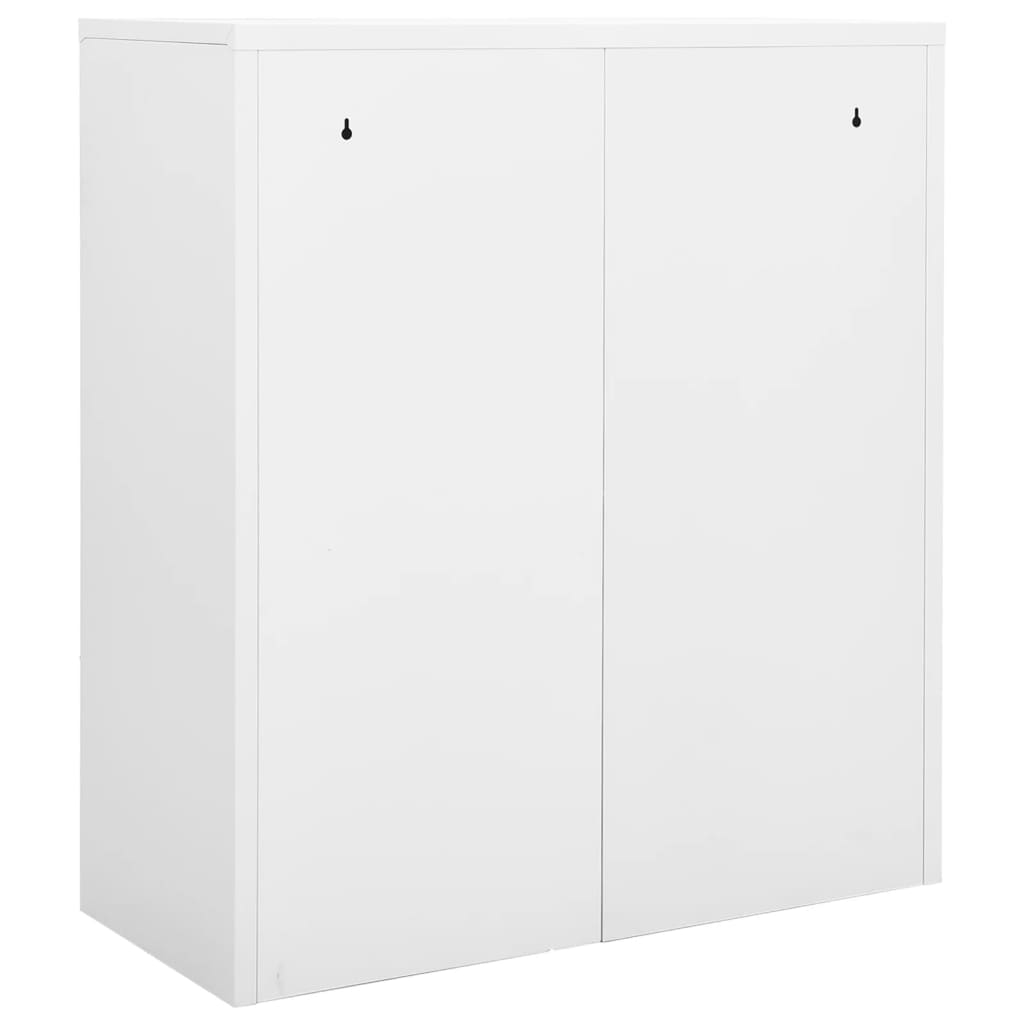 kontorskab 90x40x102 cm stål hvid