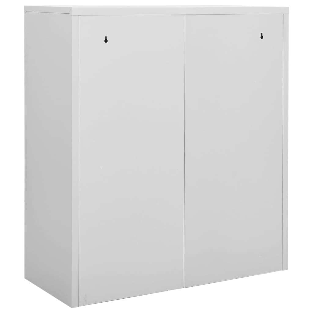 kontorskab 90x40x102 cm stål lysegrå