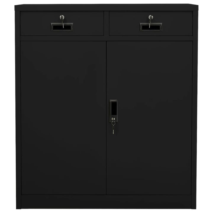 kontorskab 90x40x102 cm stål sort