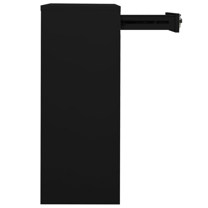 kontorskab 90x40x102 cm stål sort