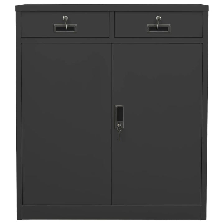 kontorskab 90x40x102 cm stål antracitgrå