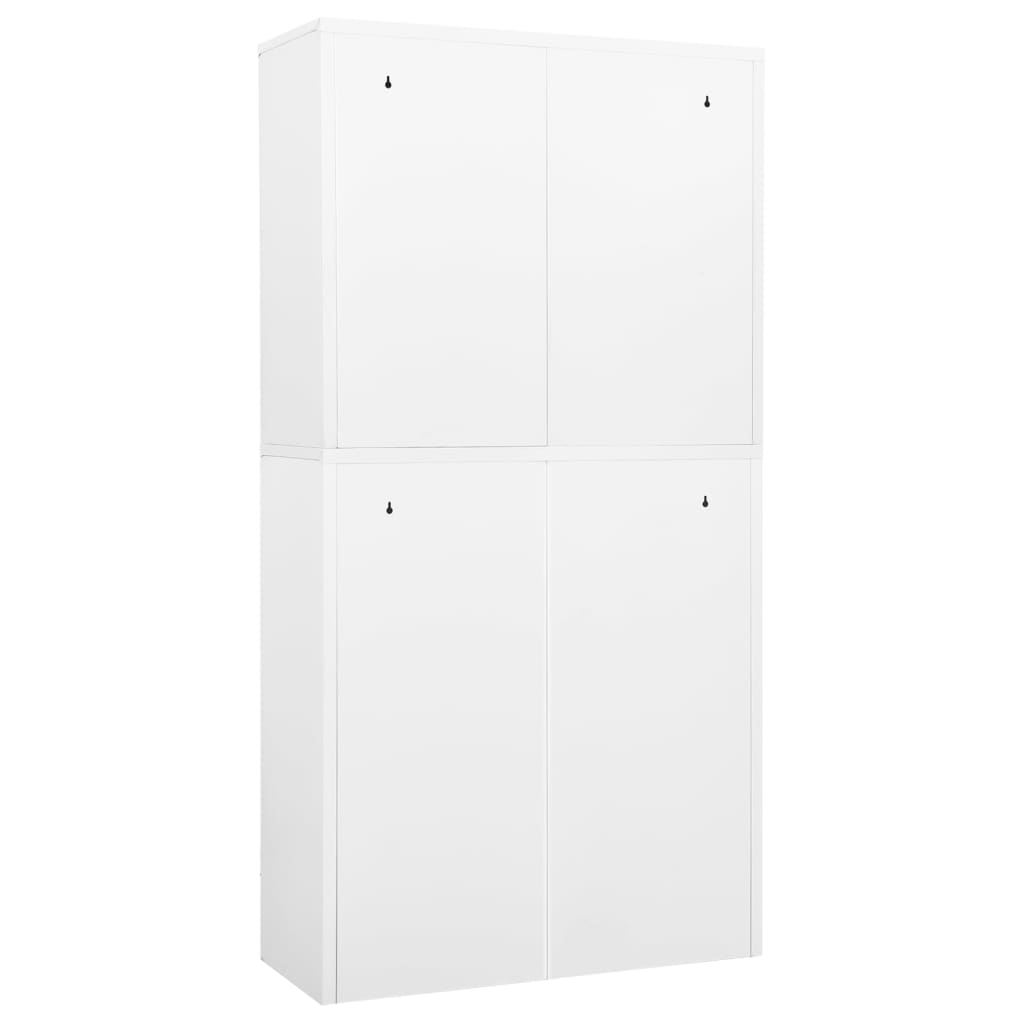 kontorskab 90x40x180 cm stål hvid