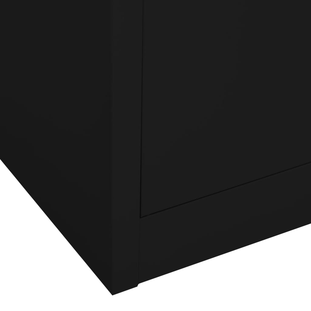 kontorskab 90x40x180 cm stål sort