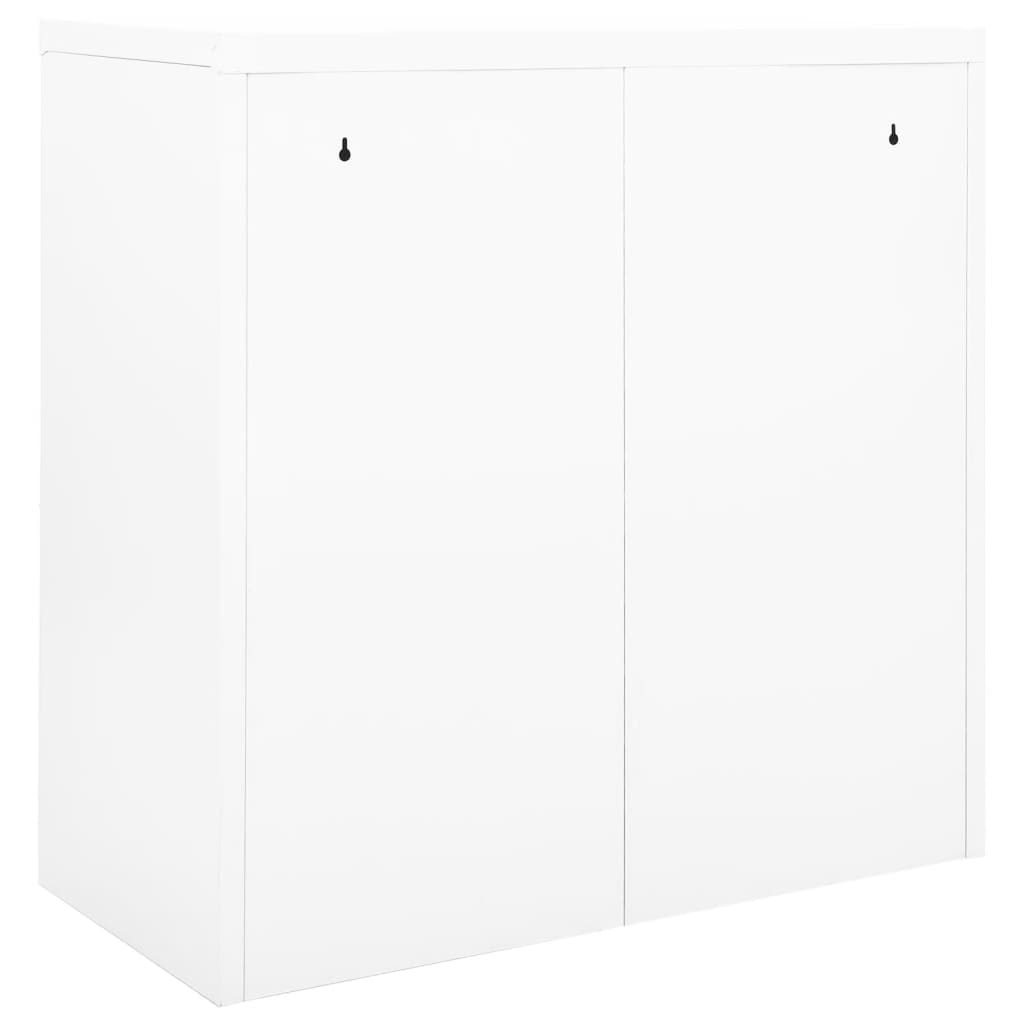 skab med skydelåger 90x40x90 cm stål hvid
