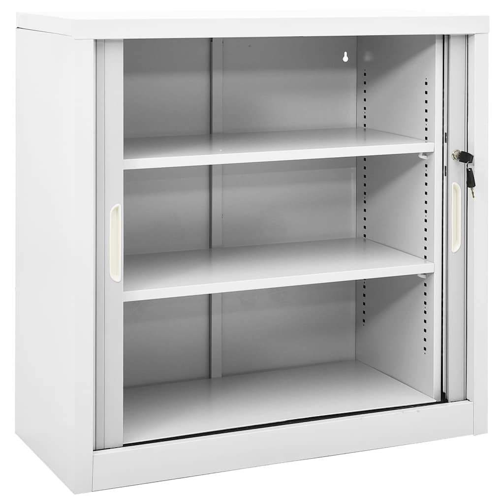 skab med skydelåger 90x40x90 cm stål grå