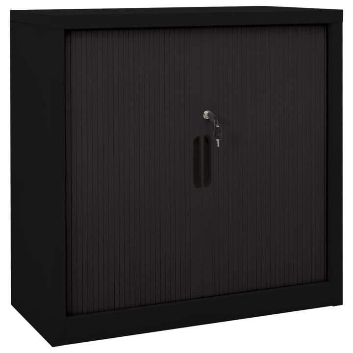 skab med skydelåger 90x40x90 cm stål sort