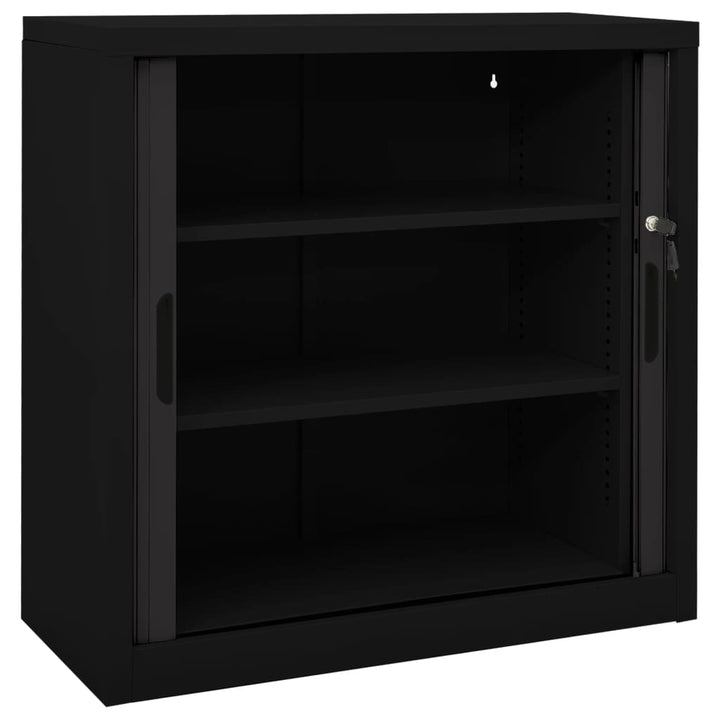 skab med skydelåger 90x40x90 cm stål sort