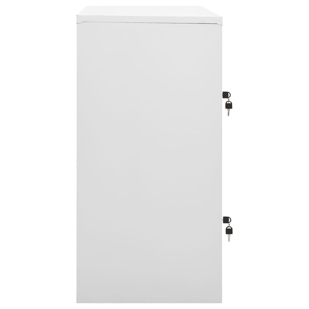 skab 90x45x92,5 cm stål lysegrå og rød