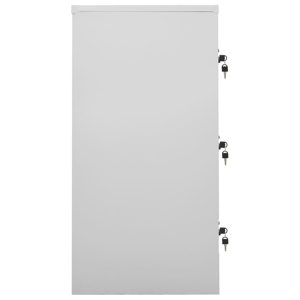 skab 90x45x92,5 cm stål lysegrå og rød