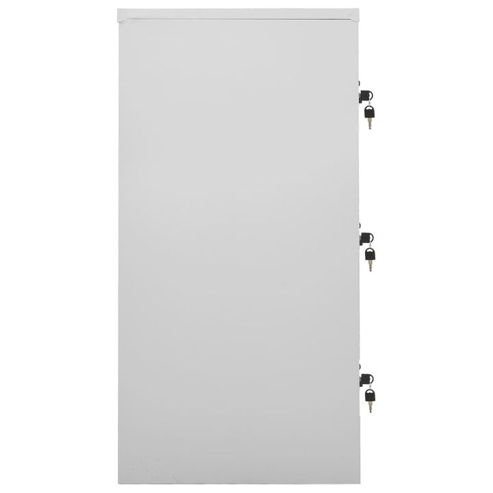 skab 90x45x92,5 cm stål lysegrå og rød