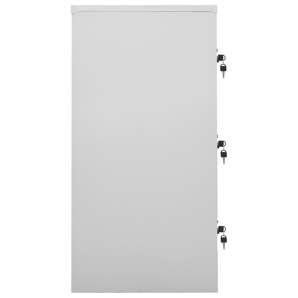 skab 90x45x92,5 cm stål lysegrå og grøn