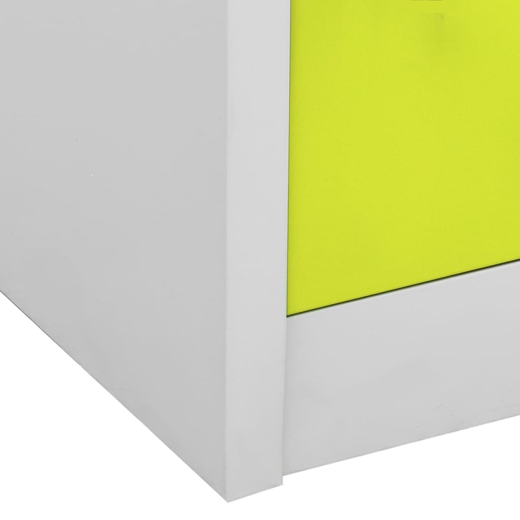 skab 90x45x92,5 cm stål lysegrå og grøn