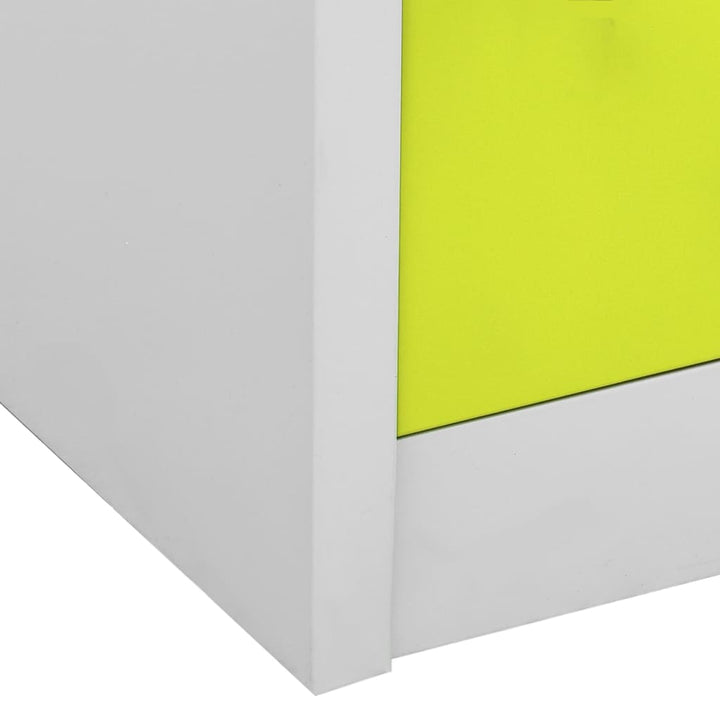 skab 90x45x92,5 cm stål lysegrå og grøn