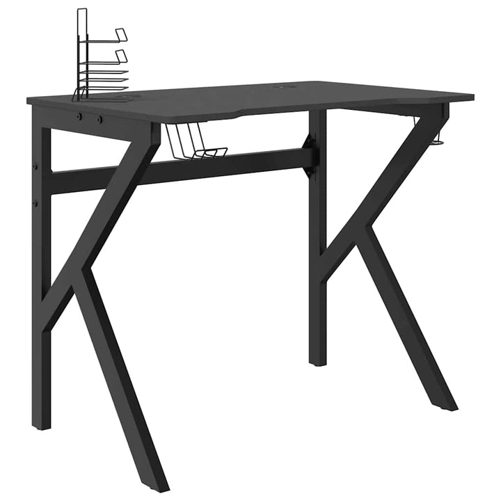 gamerbord 90x60x75 cm K-formede ben sort