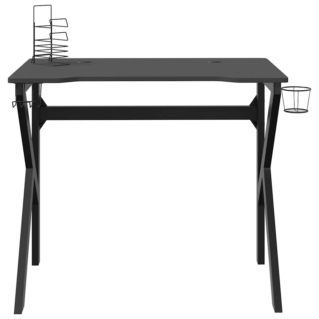 gamerbord 90x60x75 cm K-formede ben sort