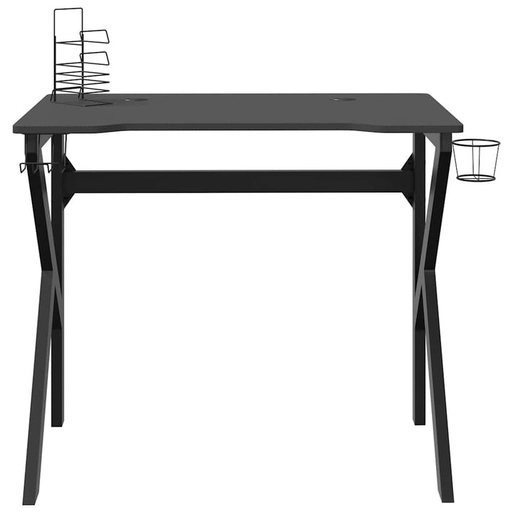 gamerbord 90x60x75 cm K-formede ben sort