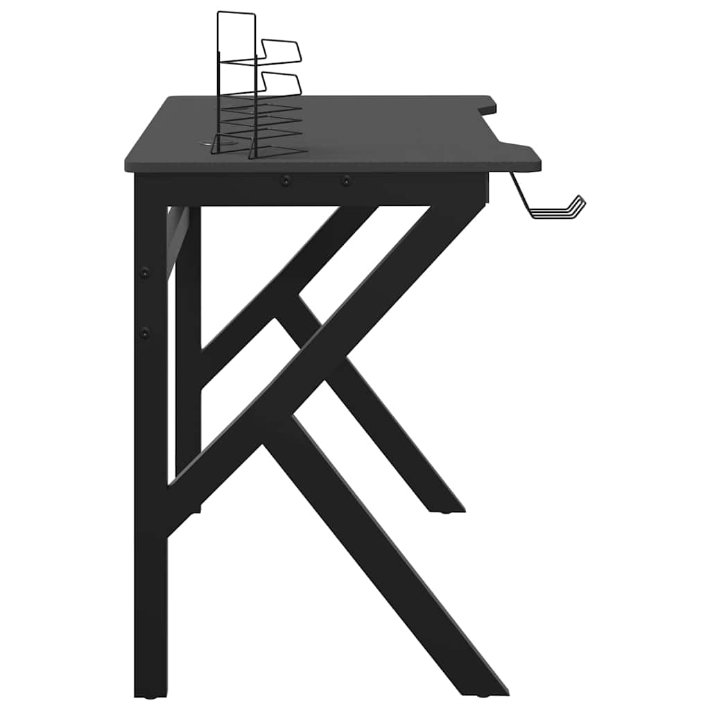 gamerbord 90x60x75 cm K-formede ben sort