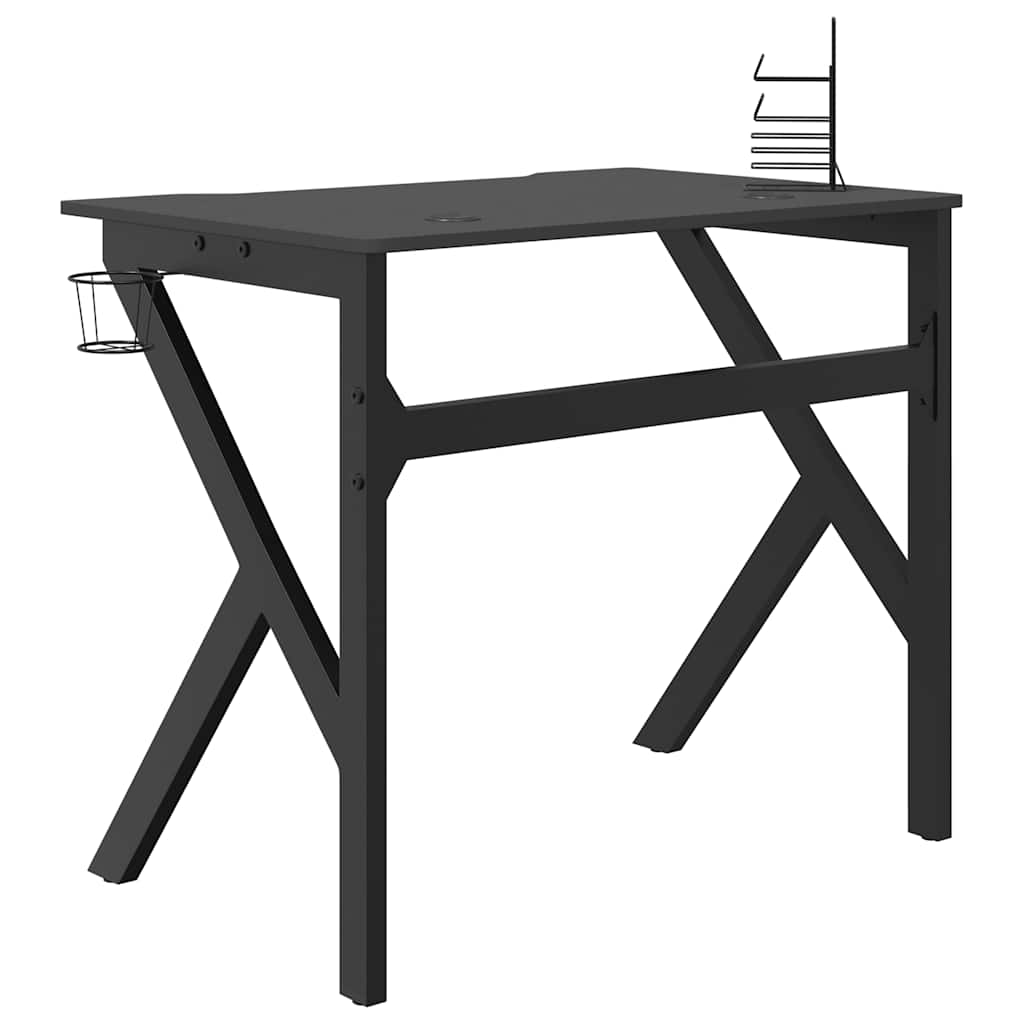 gamerbord 90x60x75 cm K-formede ben sort