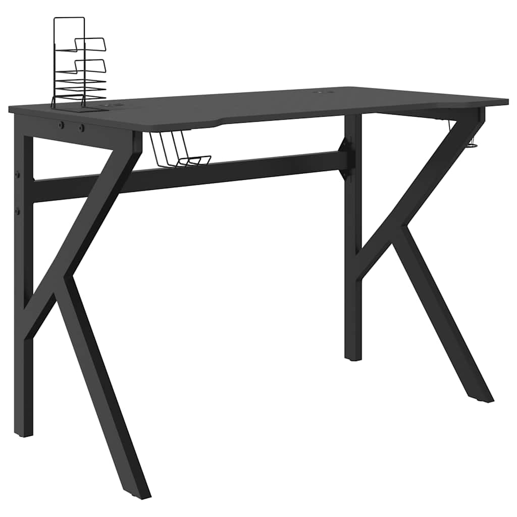 gamerbord 110x60x75 cm K-formede ben sort
