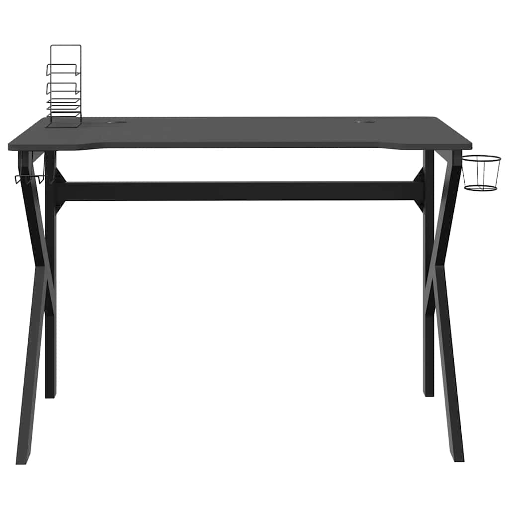gamerbord 110x60x75 cm K-formede ben sort