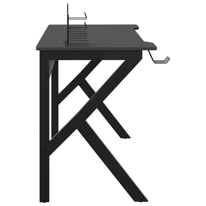 gamerbord 110x60x75 cm K-formede ben sort