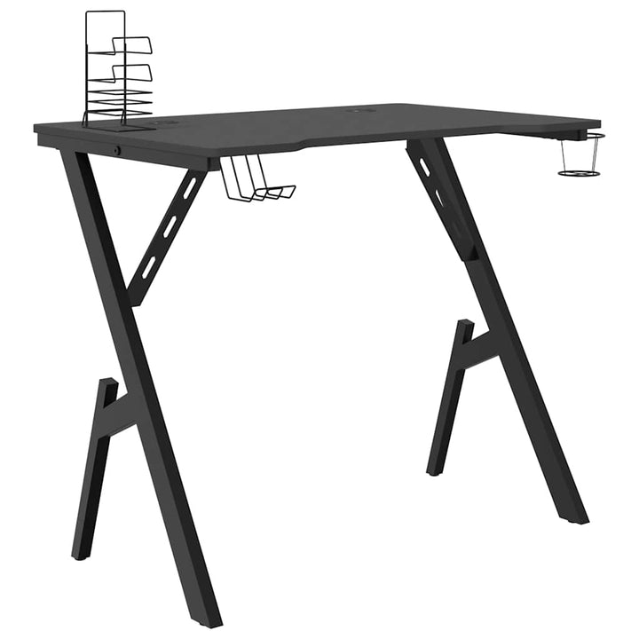 gamerbord 90x60x75 cm Y-formede ben sort