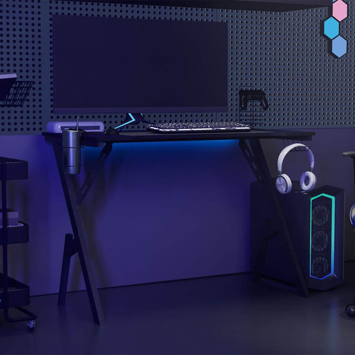 gamerbord 110x60x75 cm Y-formede ben sort