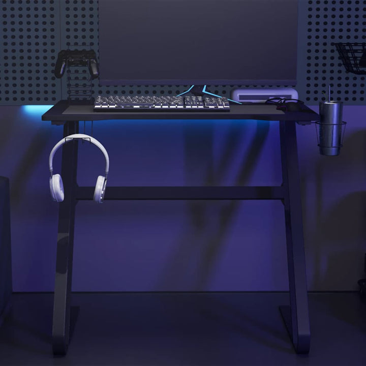 gamerbord 90x60x75 cm ZZ-formede ben sort