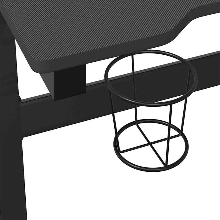 gamerbord med LED og Z-formede ben 90x60x75 cm sort