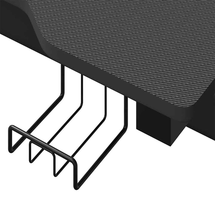 gamerbord med LED og Z-formede ben 90x60x75 cm sort