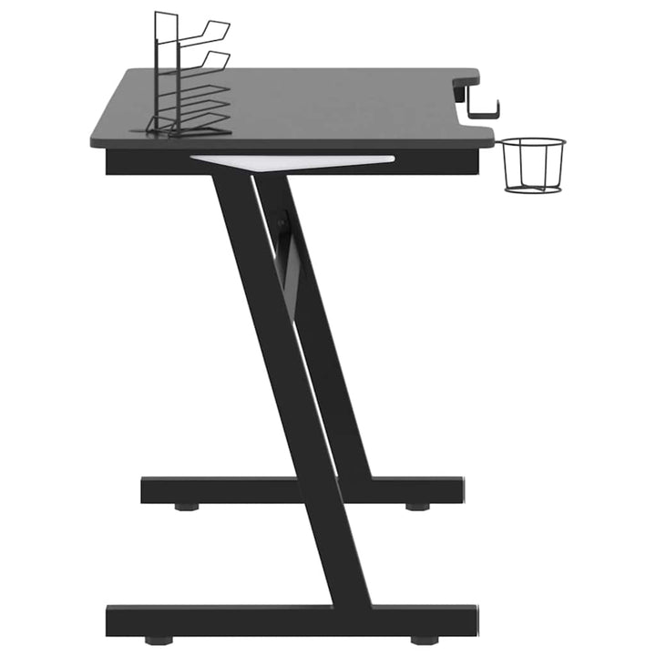gamerbord med LED-lys og Z-formede ben 110x60x75 cm sort