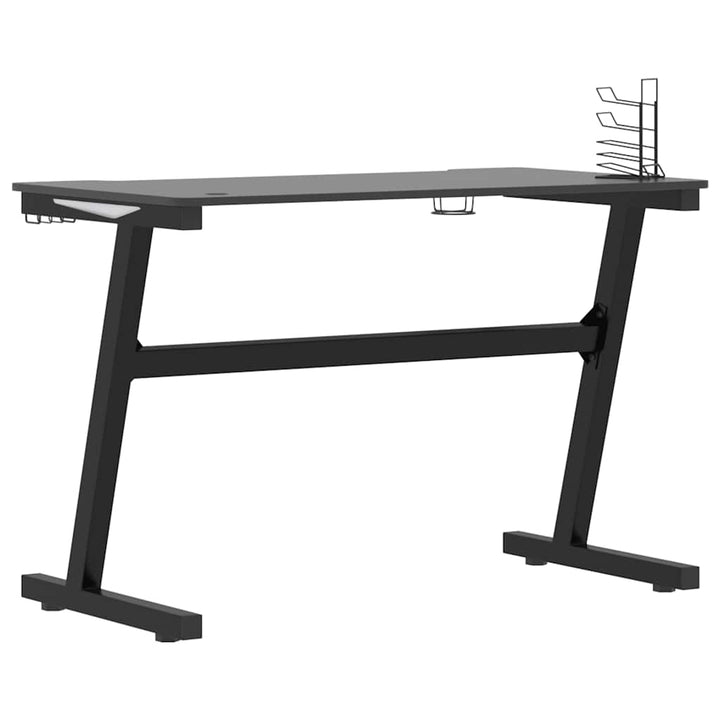 gamerbord med LED-lys og Z-formede ben 110x60x75 cm sort