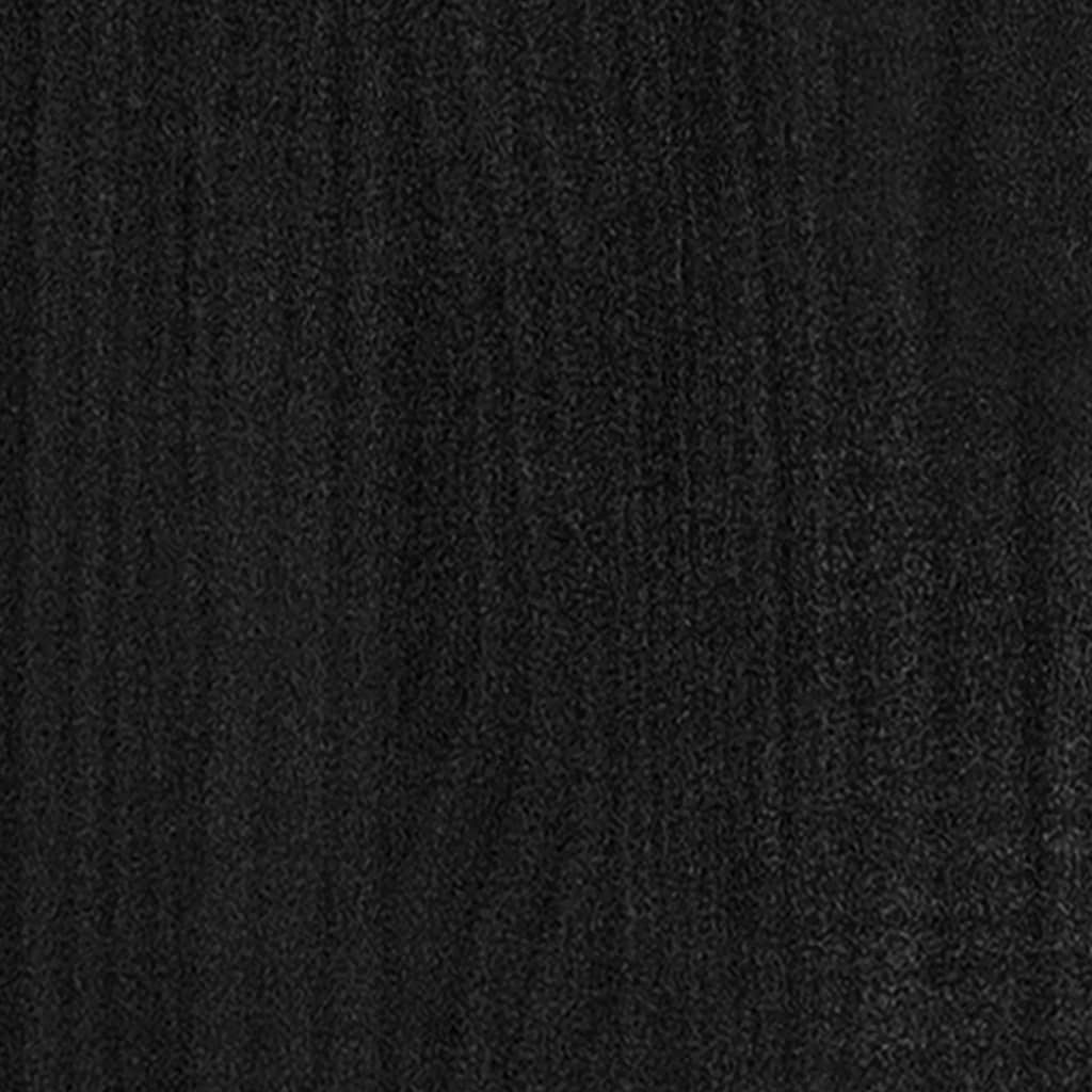 bogreol 40x30x140 cm 4 hylder massivt fyrretræ sort