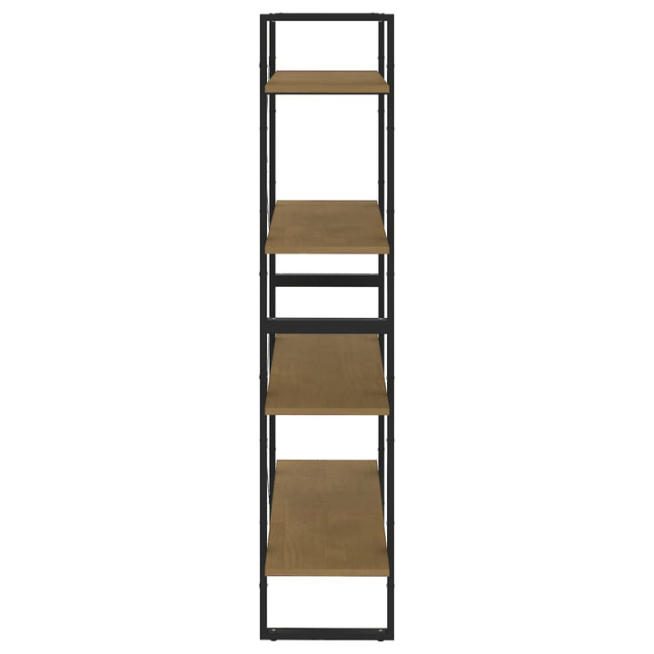bogreol 80x30x140 cm 4 hylder massivt fyrretræ