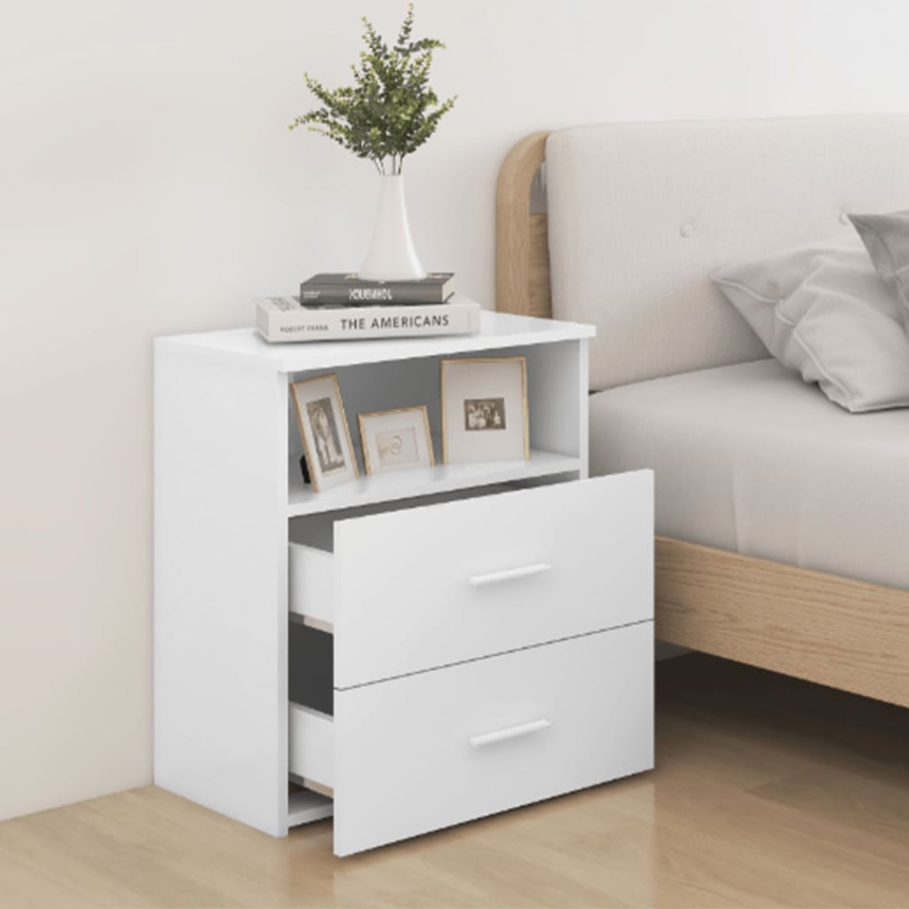 sengeskabe 2 stk. 50x32x60 cm hvid