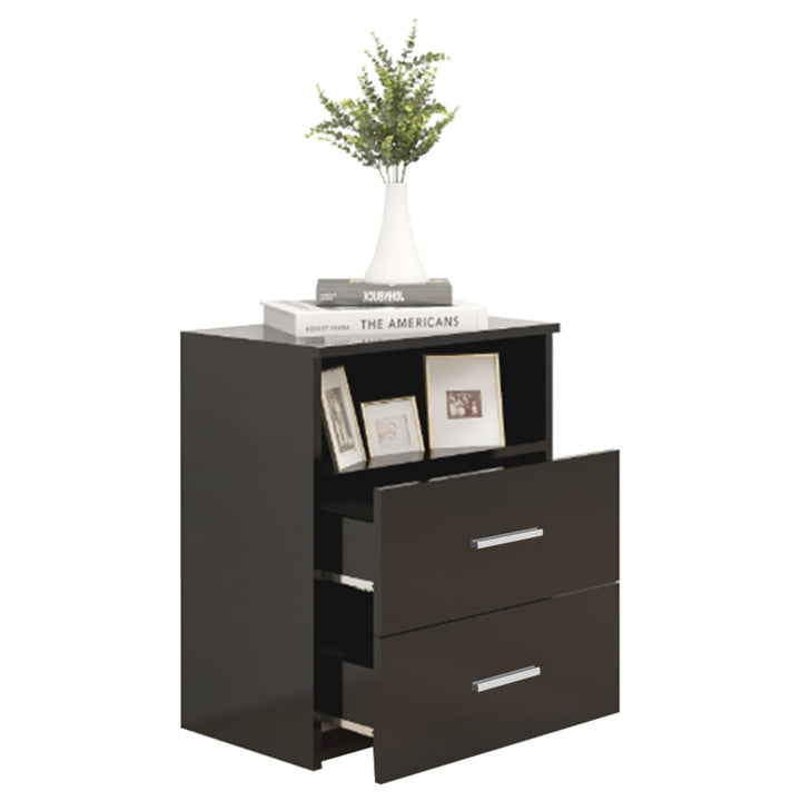 sengeskabe 2 stk. 50x32x60 cm sort