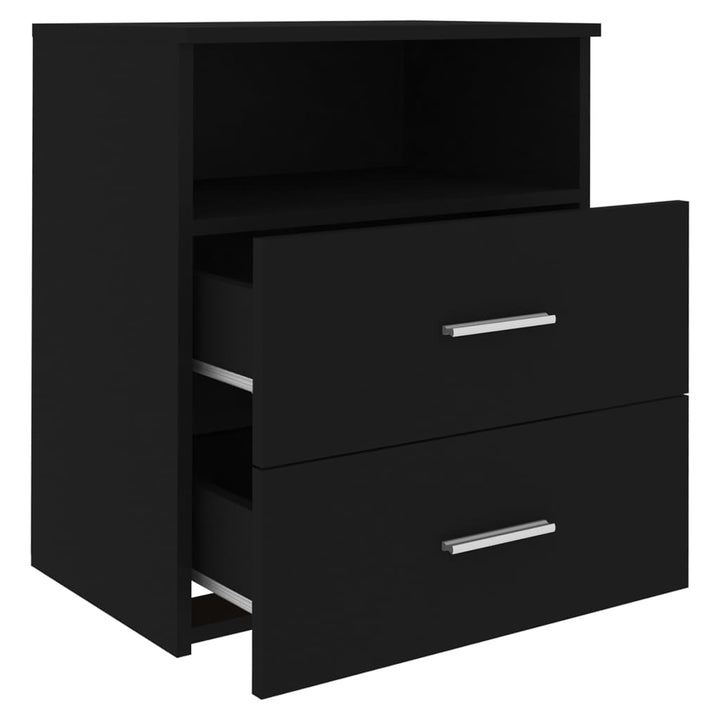 sengeskabe 2 stk. 50x32x60 cm sort