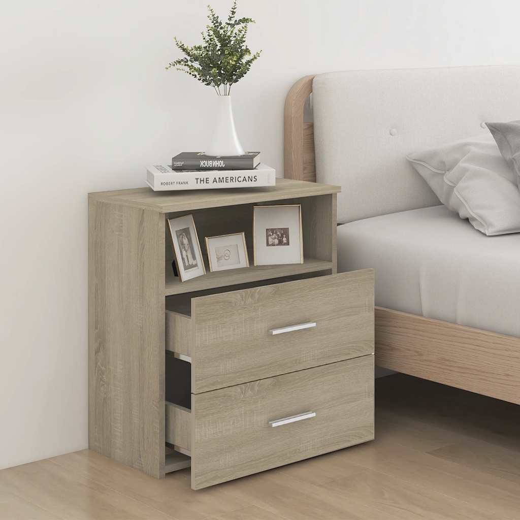 sengeskabe 2 stk. 50x32x60 cm sonoma-eg