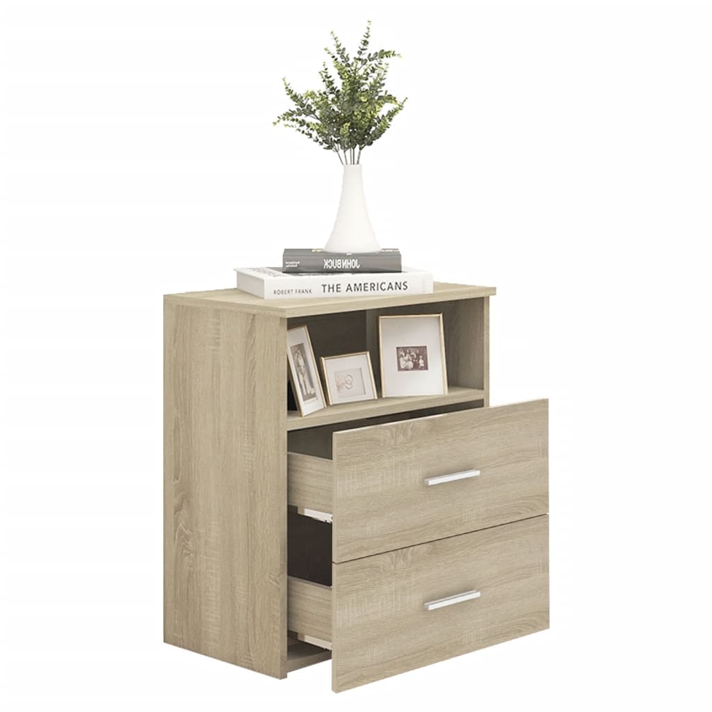 sengeskabe 2 stk. 50x32x60 cm sonoma-eg