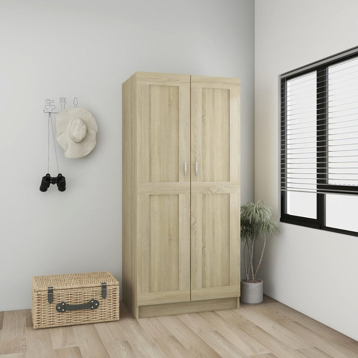 klædeskab 82,5x51,5x180 cm konstrueret træ sonoma-eg