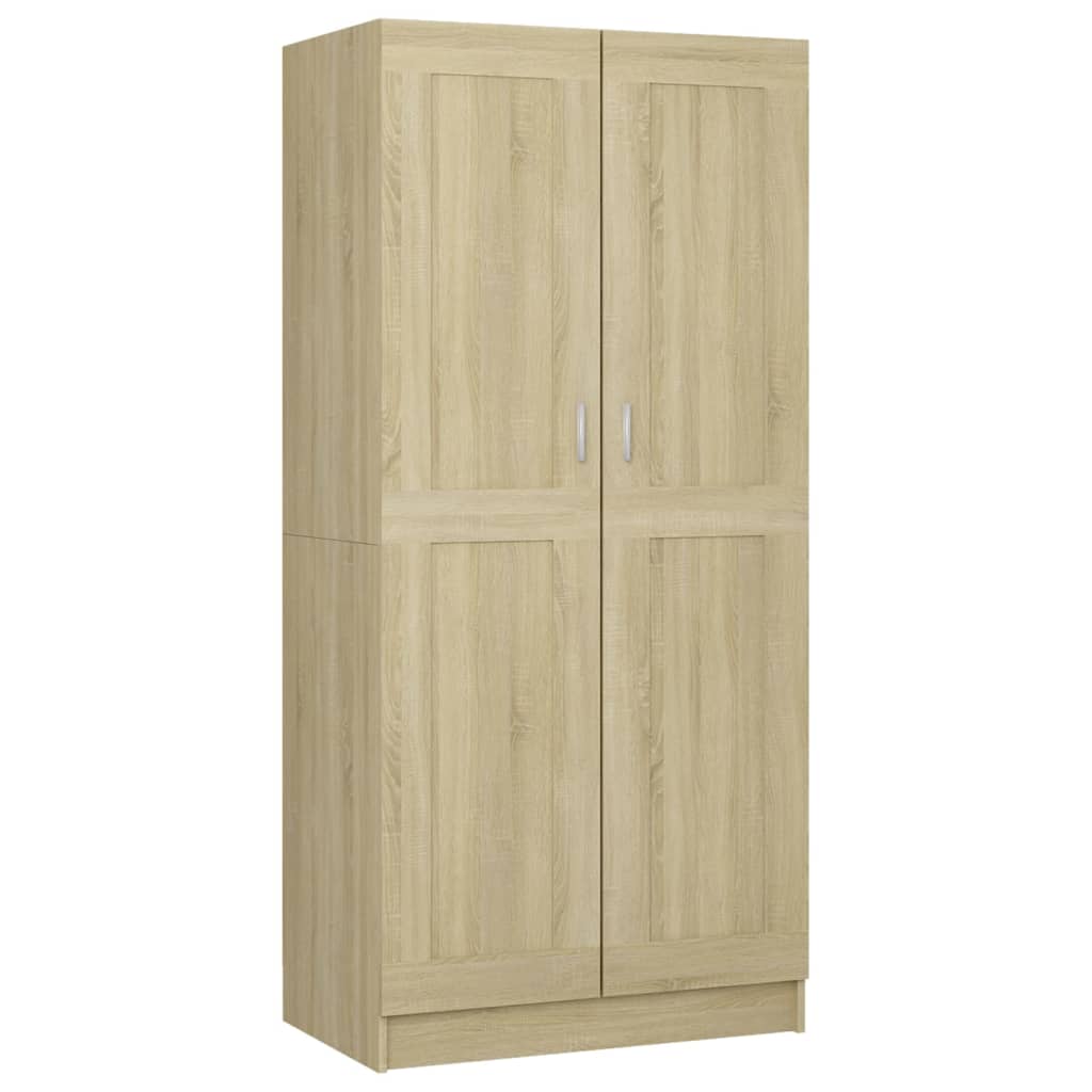 klædeskab 82,5x51,5x180 cm konstrueret træ sonoma-eg