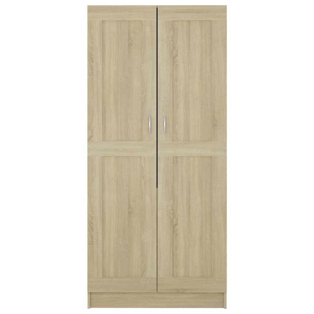 klædeskab 82,5x51,5x180 cm konstrueret træ sonoma-eg
